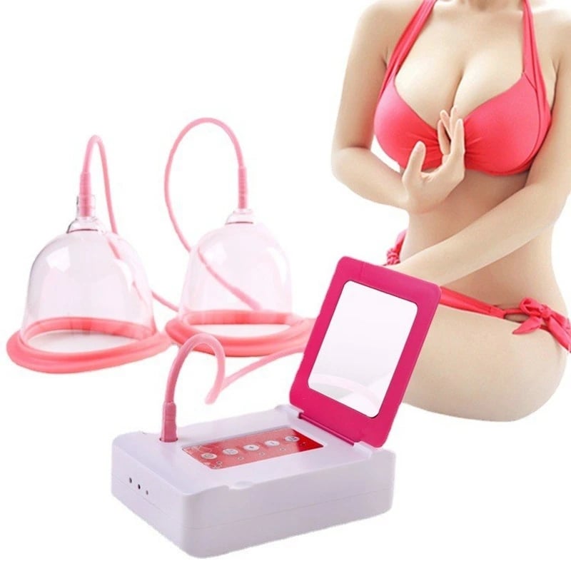 Double Cups Breast Enlargement Electro Sex Nipple Sucker, Vacuum Breast Pump Nipple Stimulator