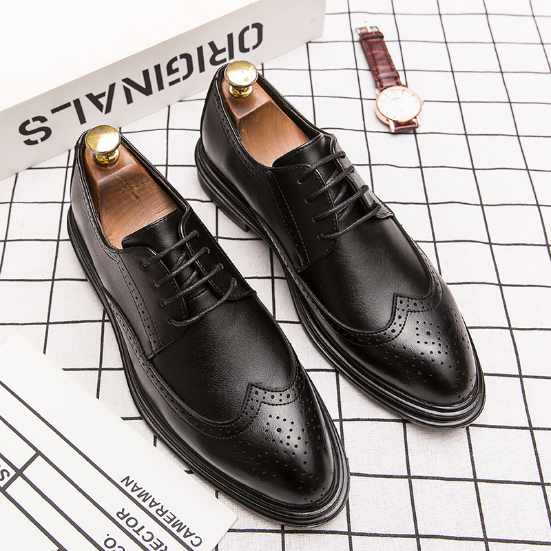 Men's casual shoes Brock Oxford Vintage pointed men's official shoes spring and autumn new business classic men's shoes