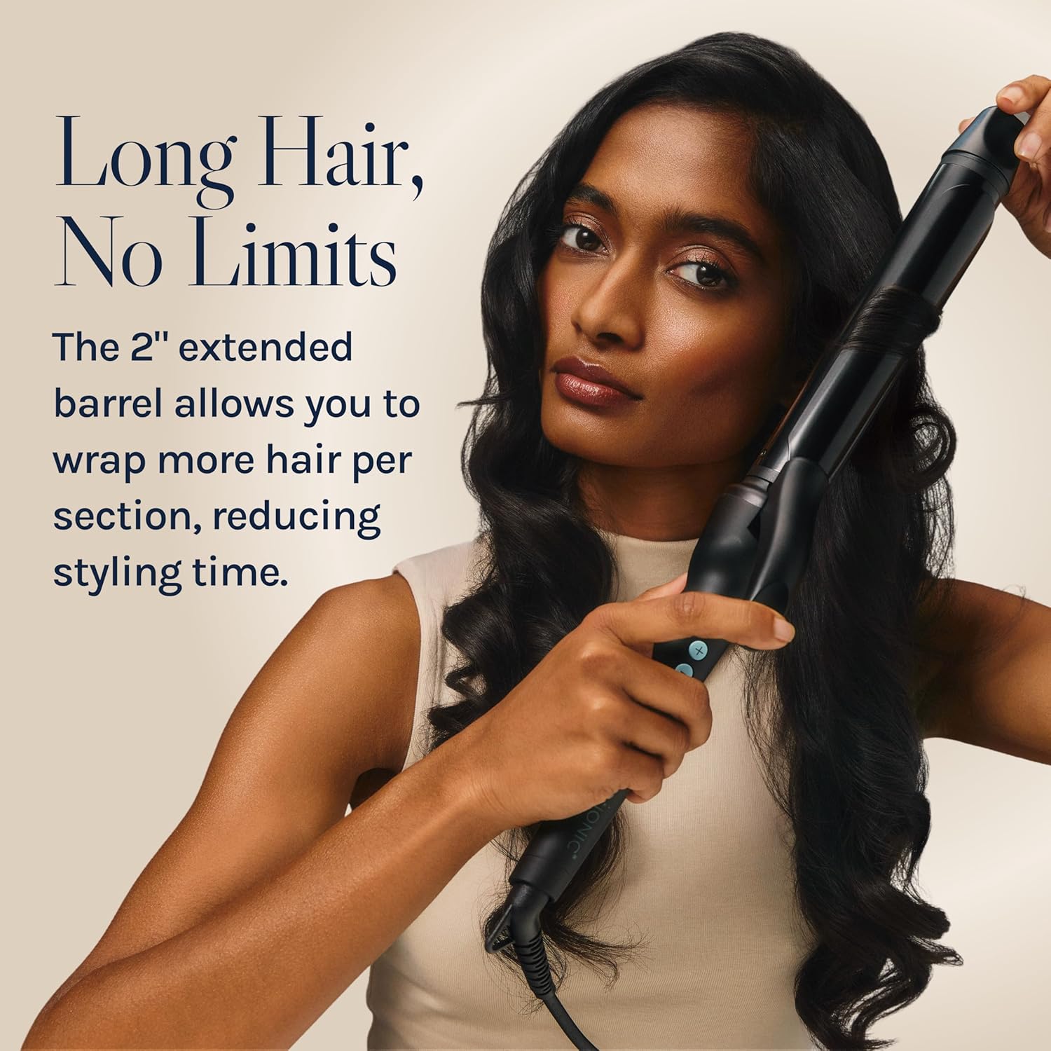 Bio Ionic Long Barrel Curling Iron with Moisture Heat Technology & NanoIonic MX Versatile Curling Wand - Multiple Barrel Sizes for Tight, Classic, Loo