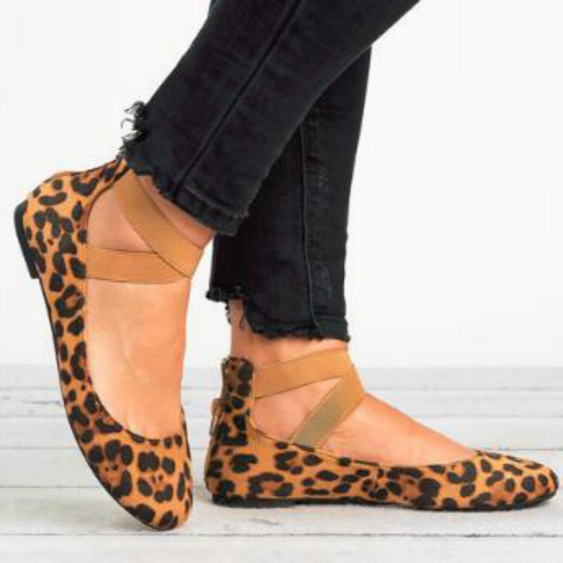 Autumn new flat sole shoes shallow mouth elastic bandage mother shoes round head women's shoes