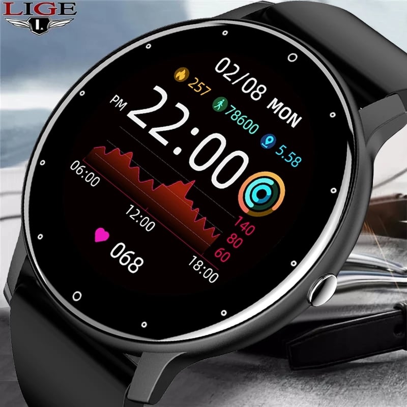 New Smart Watch Men Full Touch Screen Sport Fitness Watch ZL02 Waterproof Bluetooth For Android ios smartwatch Men+box