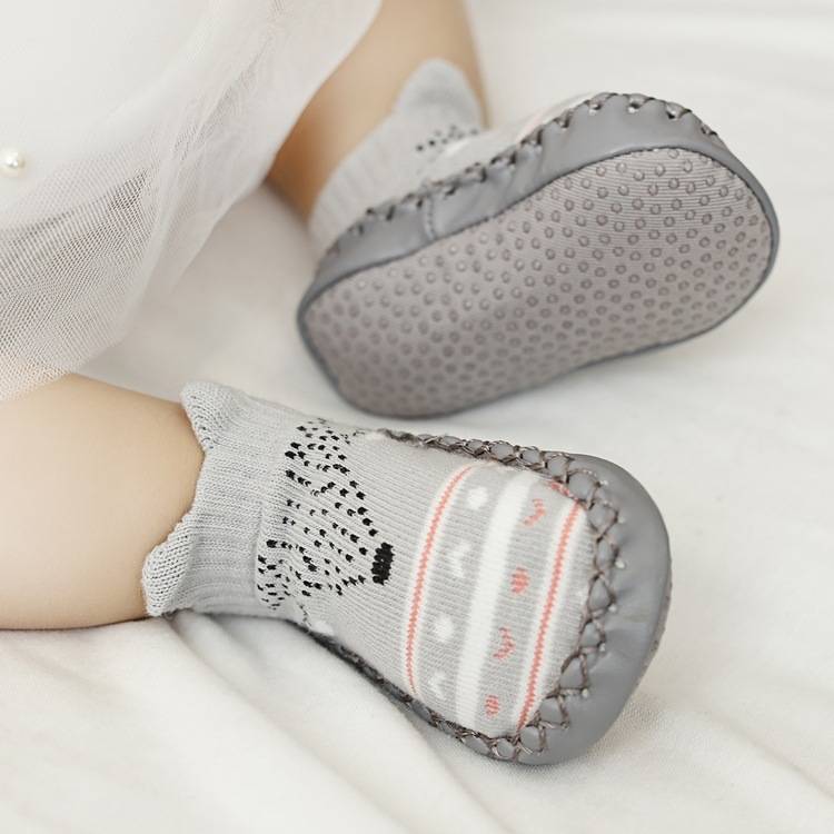 Children Infant Cartoon Socks Baby Gift Kids Indoor Floor Socks Leather Sole Non-Slip Thick Towel Socks