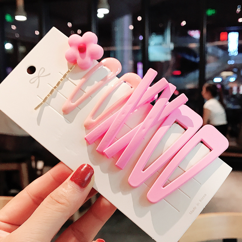 Green hairpin ins girl soft pottery small lace clip female headdress word clip small hair clip