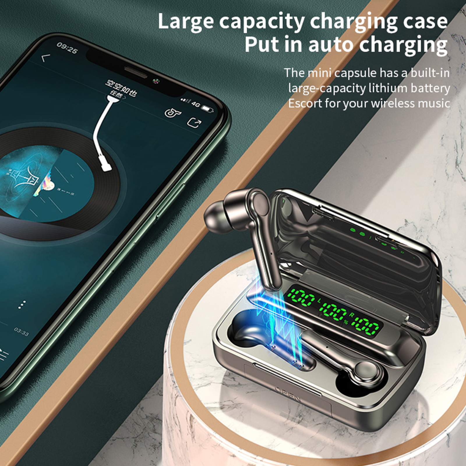 R9S Bluetooth 5.1 Wireless Headphones Noise Reduction 9D Surround Stereo HiFi Call Earphones Touch Control Headset Sport Earbuds
