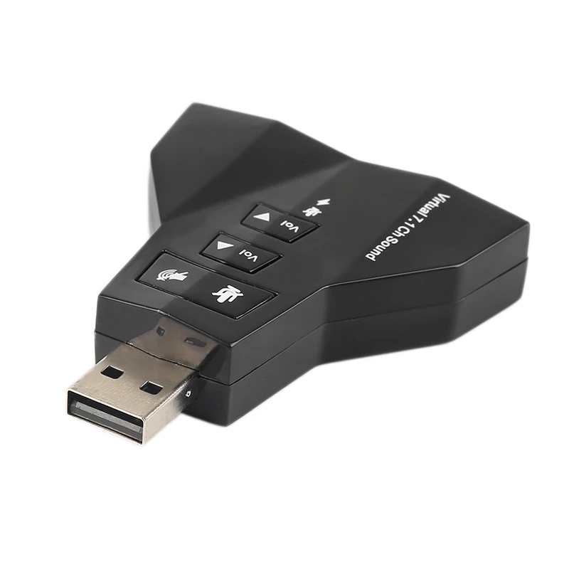 USB External 7.1 Channel 3D Virtual Audio Sound Card Mic Adapter For Computer Laptop 3.5mm AUX Jack Microphone Earphone Speaker