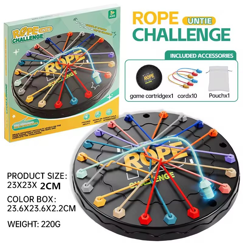1PC Children's knot puzzle social board game, colorful line classification knot puzzle game