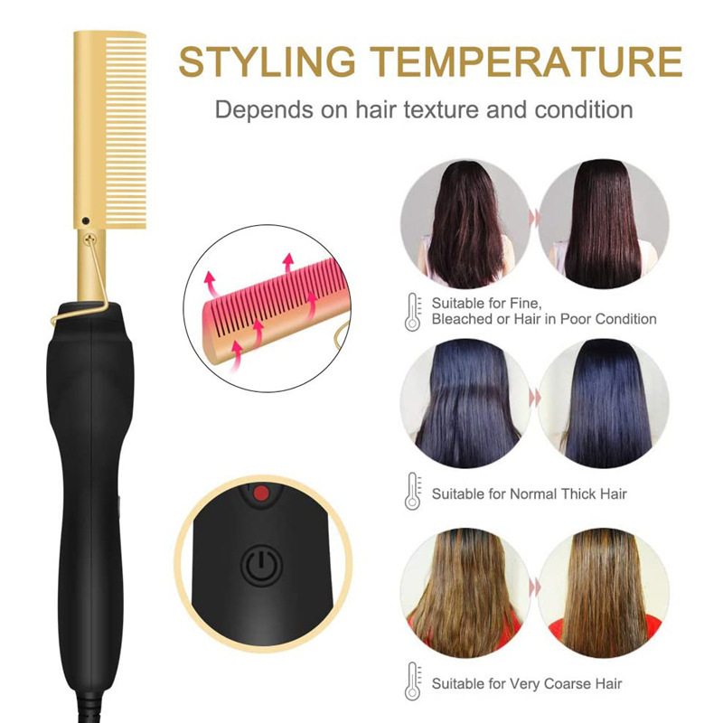 Hair Straightener Flat Irons Straightening Brush Hot Heating Comb Hair Straight Styler Corrugation Curling Iron Hair Curler Comb
