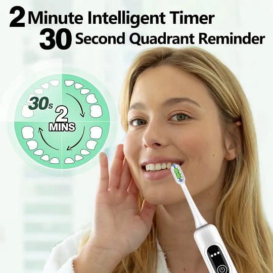 1PC Adult Electric Toothbrush, 60° Oscillation and Vibration Sonic Electric Toothbrush, Wave Electric Toothbrush with 3 Brush Heads, IPX7 Waterproof Electric Travel Toothbrush