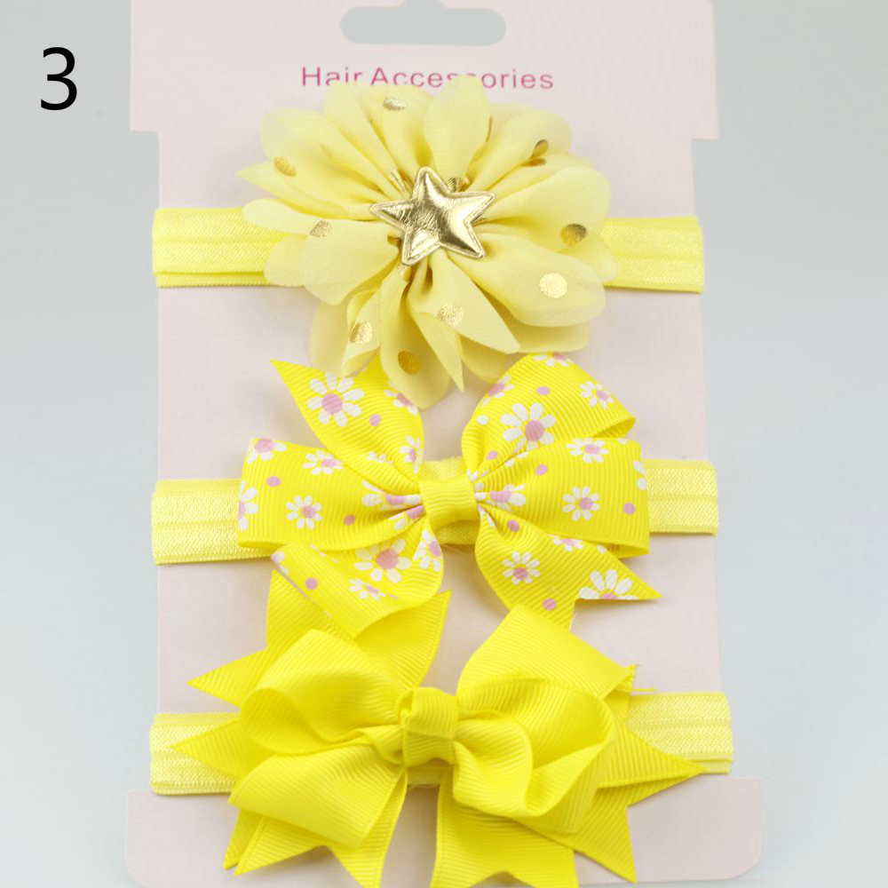 Fashion New Korean Hair Accessories Child Simple Solid Color Bow Ribbon Set