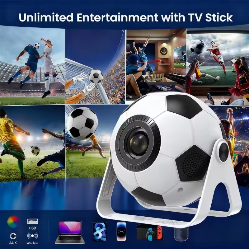 Salange P361 Mini Projector 300 ANSI 4K HD Coolita OS Football-Shaped Home Decor Upgrade Home Movie Video Portable Proyector 5