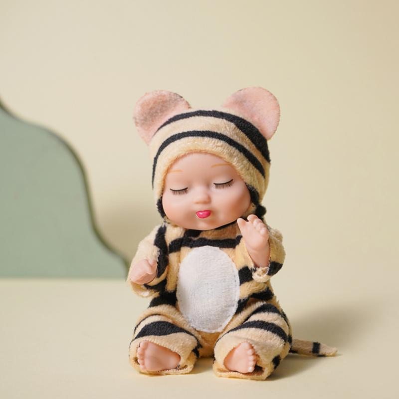 1pc Fashion 11cm Simulation Princess Dolls Toy Mini Cute Sleeping Baby Series Doll Cartoon Animal Toy For Kids Kawaii Dolls Gift