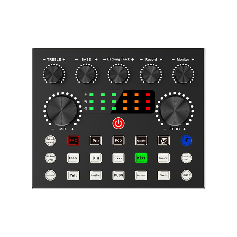 V8S Live Sound Card for Audio Mixer Streaming,Bluetooth Sound Effects Mixer Board Music Recording YouTube Broadcast