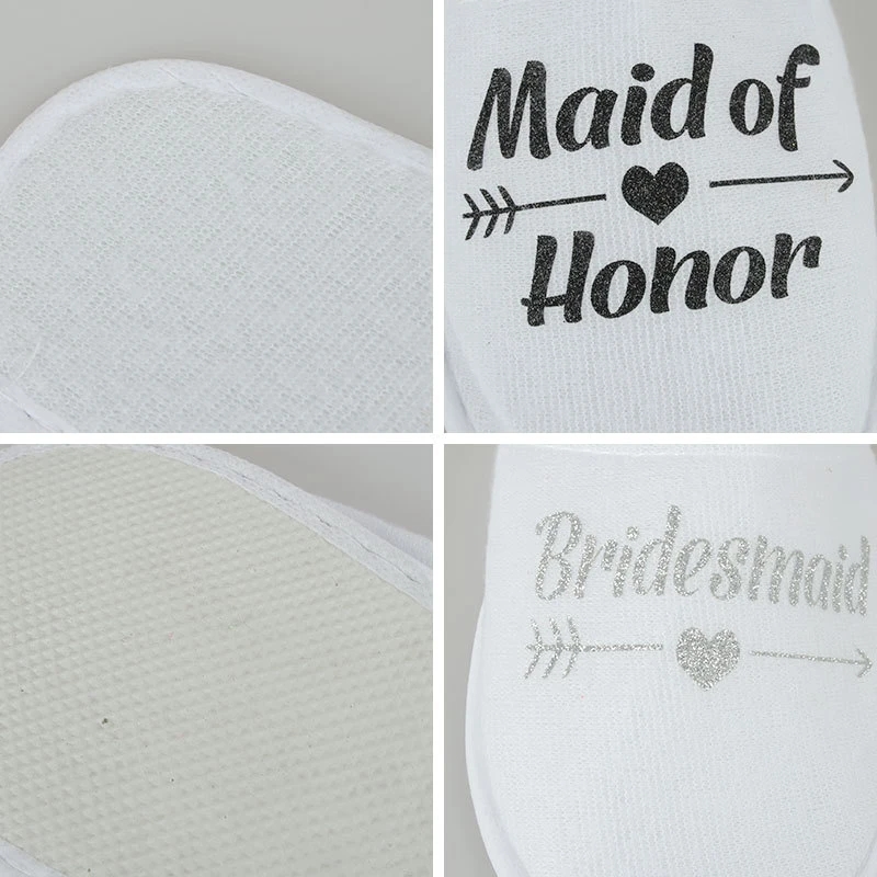 1 pair of bridal slippers Wedding decoration Bride to be team Bridal disposable slippers Bridal shower Hen party decoration DIY