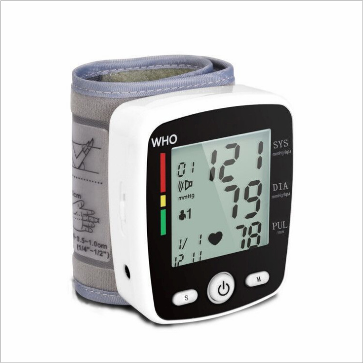 Rechargeable Digital Blood Pressure Monitor Wrist Electronic Sphygmomanometer Tensiometer With LCD Display