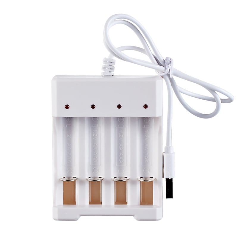 Universal USB Output Battery Charger 4 Slot Adapter