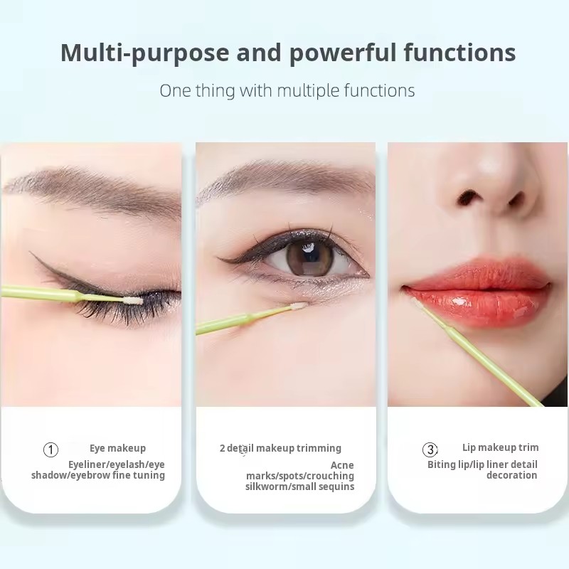 100PCS Nano Cotton Swab Portable box Canned Small Head Cotton Swab Eyeliner pen Grafting Eyelash Thin Cotton Cwab