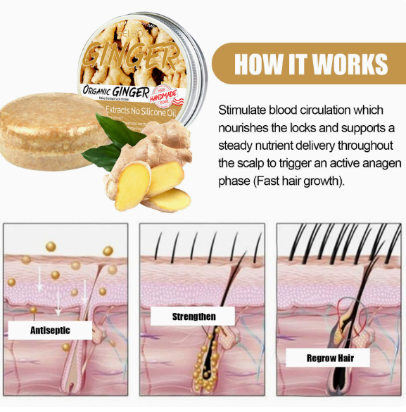 60g Natural Ginger Shampoo Soap Reduce Hair Loss Clean Dandruff Nourish Moisturize Scalp Improve Hair Quality Hair Care Product