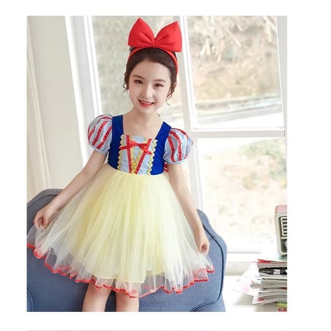 Snow White Dresses 90-140cm Kid Girls Princess Baby Dress Newborn Infant Baby Girl Clothes Bow Dot Tutu Ball Gown Party Dresses