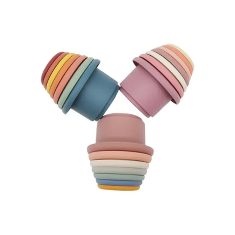 Boost Your Baby's Intelligence with Montessori Educational Toys - Baby Silicone Hourglass Stacking Cup!