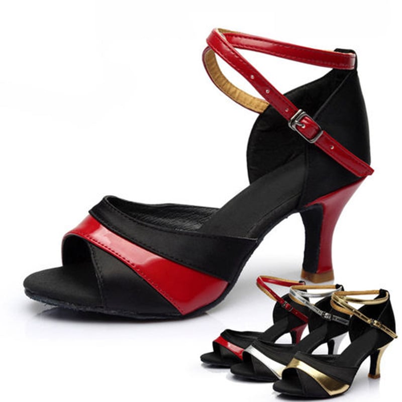 Women Dance Shoes For Girls Ladies Latin Ballroom Dance Shoes Satin Professional Salsa Tango Party Dancing Shoes Training Shoes