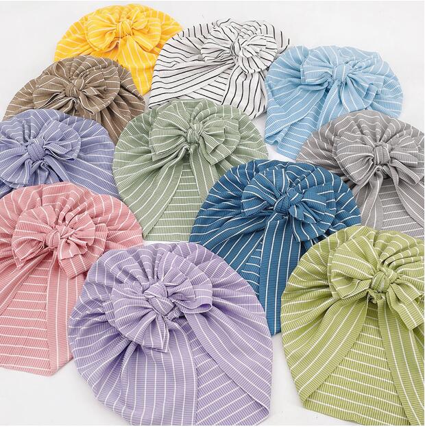New baby cap newborn baby cap striped bow cap