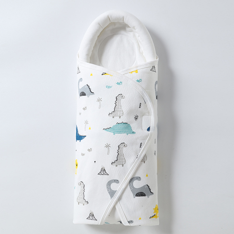 Newborn baby quilt double-layer cotton spring, autumn and winter wrap windproof baby thin sleeping bag 83*73cm