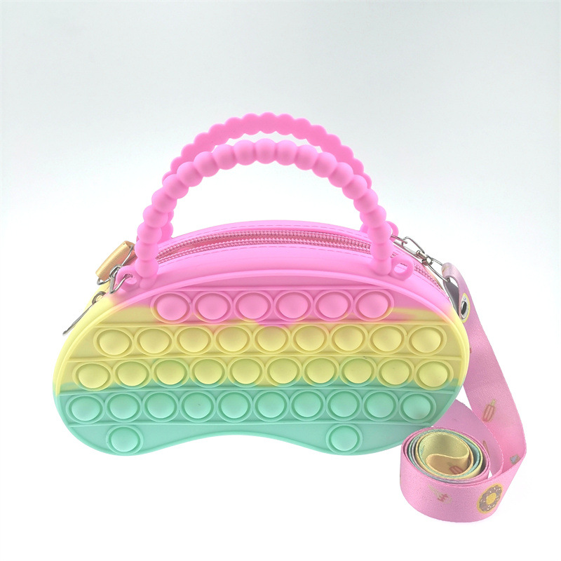 New Antistress Push Pop Bubble Decompression Mango Bags Silicone Crossbody Reliver Autism Handbag Coin Purse