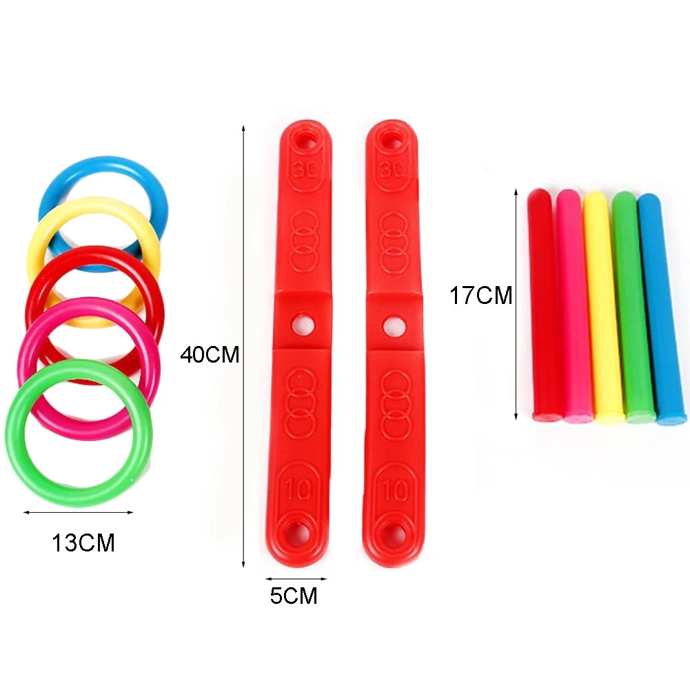 Parent-child Throwing Ferrule Toy Rainbow Jenga Rings Toys Large Cross Five-ring Ferrule Toy Children Educational Toy LXX
