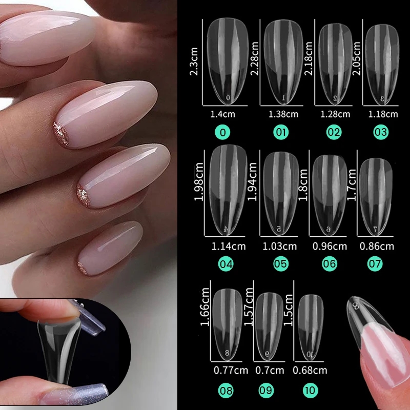 550Pcs/Box Fake Nail Tips Press on False Nails Transparent Full Coverage Ballet Full Sticker For Nails Art Tools Manicures