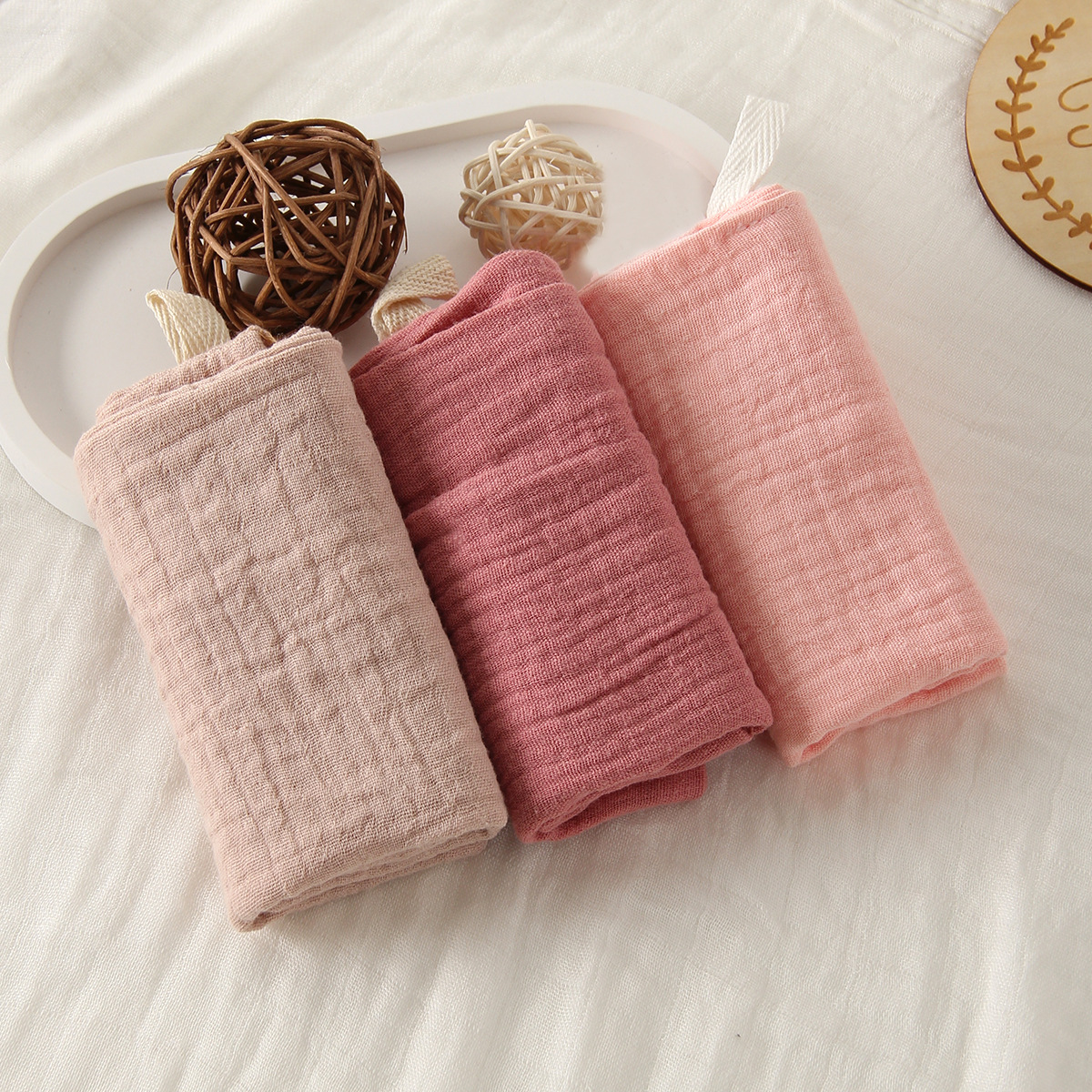 3Pcs Baby Cotton Washcloth Newborn Burp Cloth Square Towels 6-Layer Pure Cotton Soft Absorbent Gauze Cotton Baby Towels