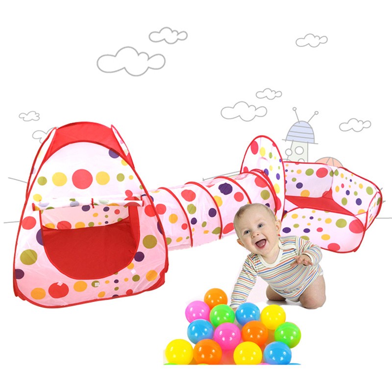 3Pcs/Set Play Tent Baby Toys Ball Pool for Children Tipi Tent Pool Ball Pool Pit Baby Tent House Crawling Tunnel Ocean Kids Tent