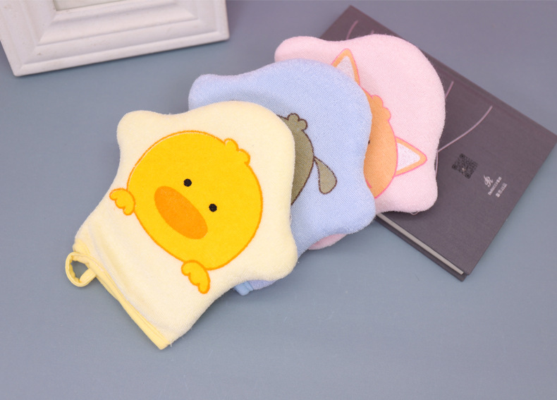 1pc Cartoon Soft Bath Cotton Baby Bath Sponge Children's Rubbing Bath Rubbing Bath Ball 3 Colors