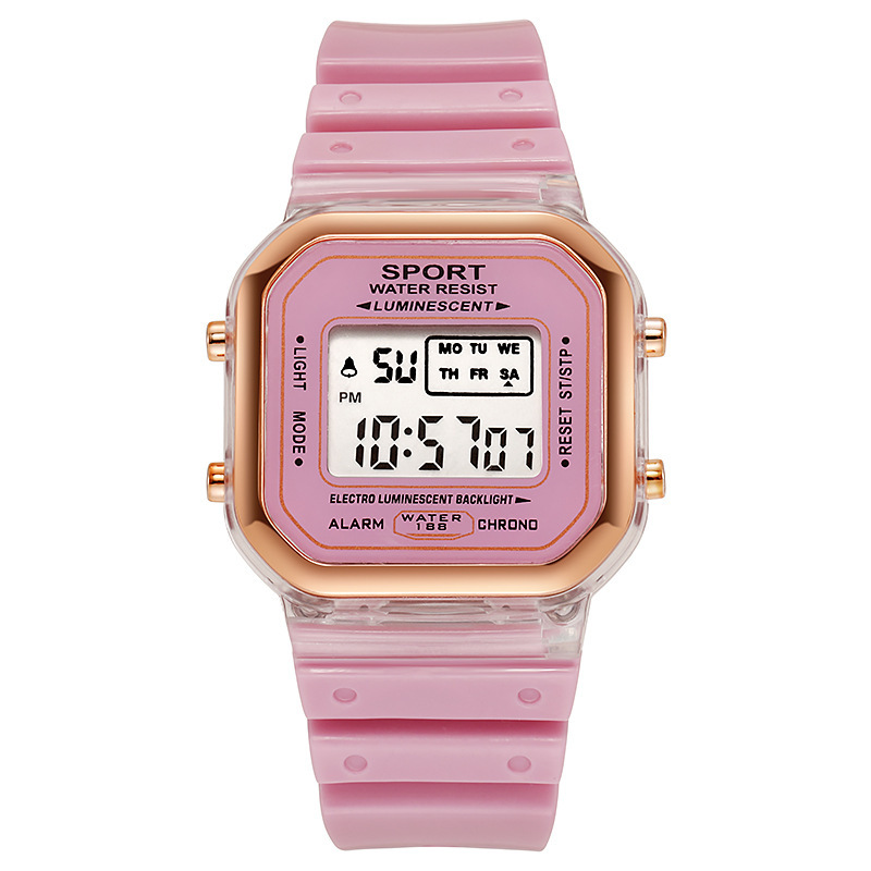 Fashion Brand Student Transparent Electronic Watch Candy Multicolor LED Ladies Sports Waterproof Wirstwatch Clock Gift relógio