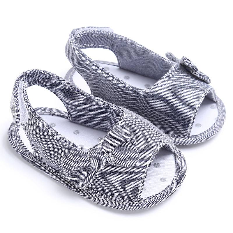 Sweet Canvas Newborn Baby Shoes Footwear Infant Toddler First Walkers Summer Girls Princess Bow Peep Toe Dress Shoe