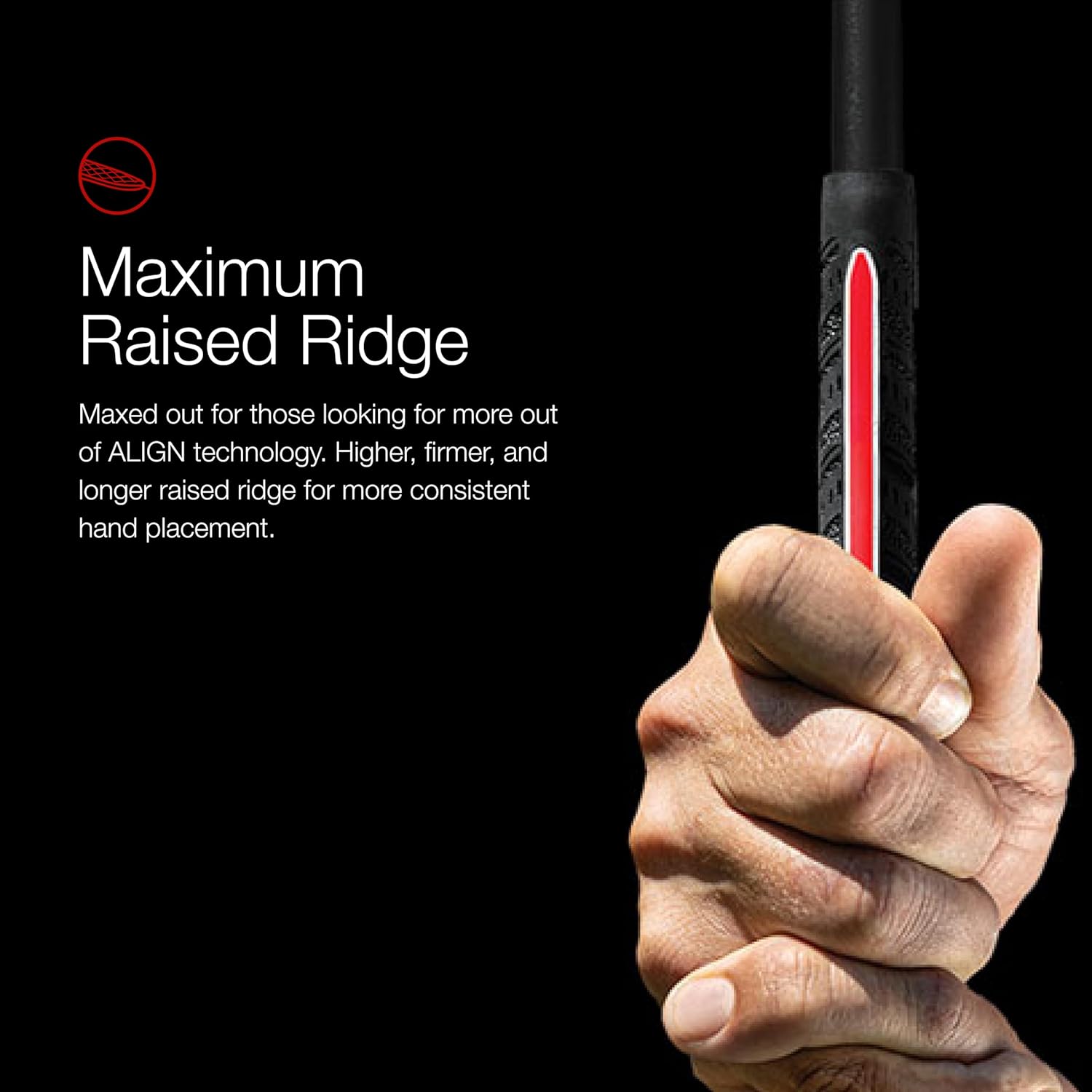 Golf Pride MCC Plus4 Align Max Golf Club Grip - Raised Ridge Technology in All-Weather Hybrid Grip - Brushed Cotton Cord & Pebbled Texture - Jumbo, St