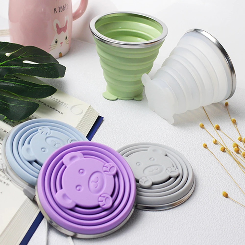 Folding Cup Foldable Collapsible Telescopic Silicone Water Bottle Outdoor Travel Children Cups Teacups Ware Jug Drink Water Copa
