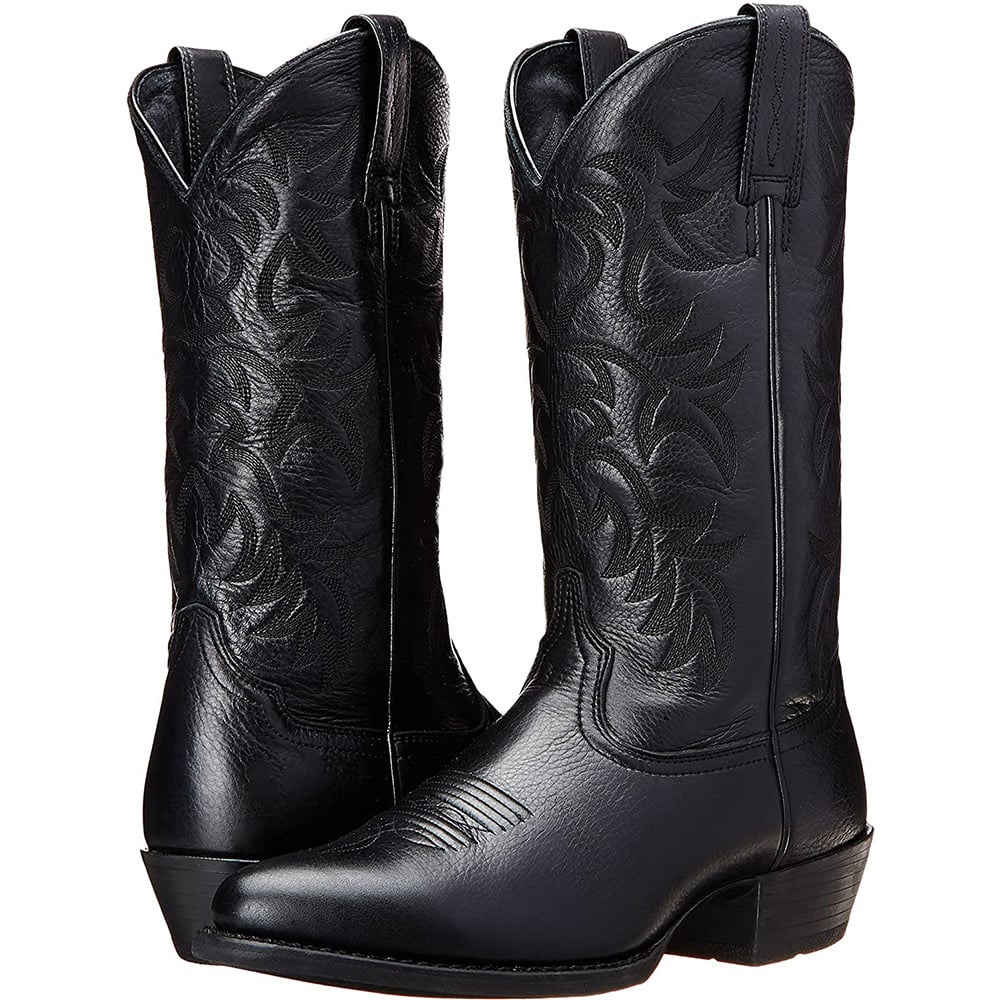 2026 Winter Burst Embossed Embroidery High Heel Wooden Root Western Style Cowboy Boots Mens Hiking Shoes Size 38-48