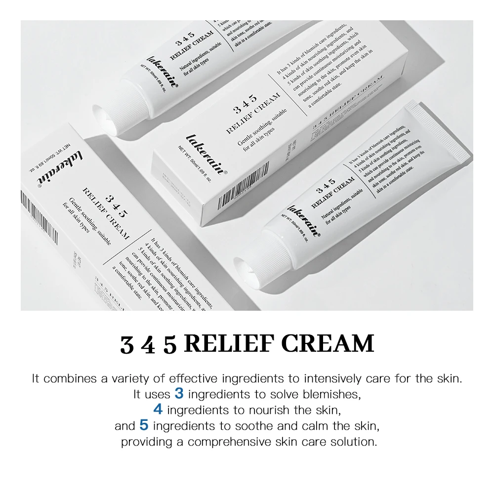 345 Relief Cream Comprehensive solution to skin problems Anti-sugar and antioxidant Brightening skin Improving acne marks Moistu