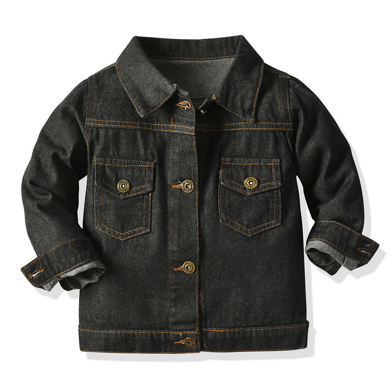 2023Autumn Fashion Jean jacket Unisex Zipper Long Sleeve Jacket Children's Wear