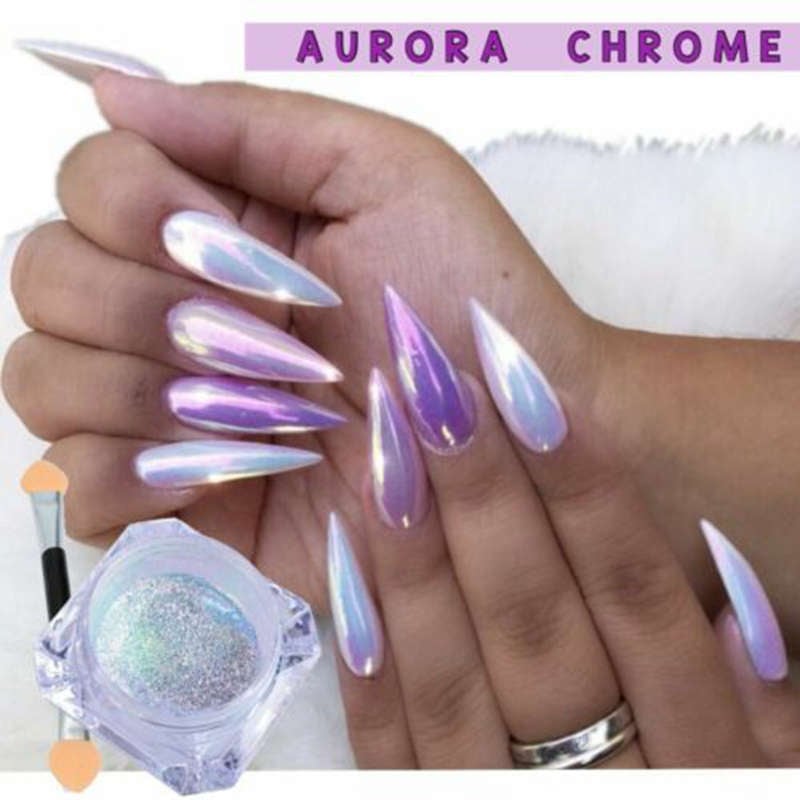 Chameleon Glitter Dust Mirror Effect Nail Art Chrome Pigment Holographic Powder