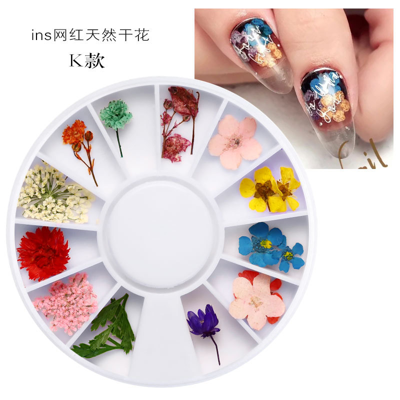 Mix Dried Flowers Nail Decorations Jewelry Natural Floral Leaf Stickers 3D Nail Art Designs Polish Manicure Accessories