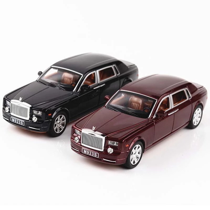 (Boxed) 1:24 Rolls-Royce Phantom alloy car model boutique 6 doors with loud sound and light decoration collection