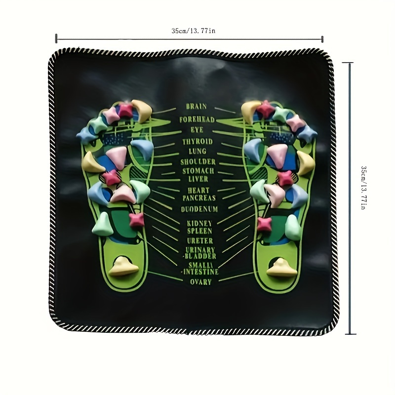 1pcs Walking Stone Foot Leg Pain Health Acupressure Massager Pad Square Foot Colorful Stone Acupressure Point Massage Mat