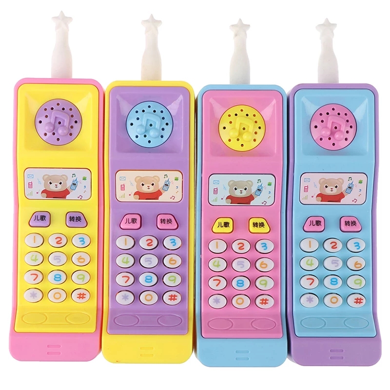 1PCs Kids Telephone Machine Cell Phone Toy Learning Machine Point Reading Machine Plastic Electric Study Electronic Vocal Toys