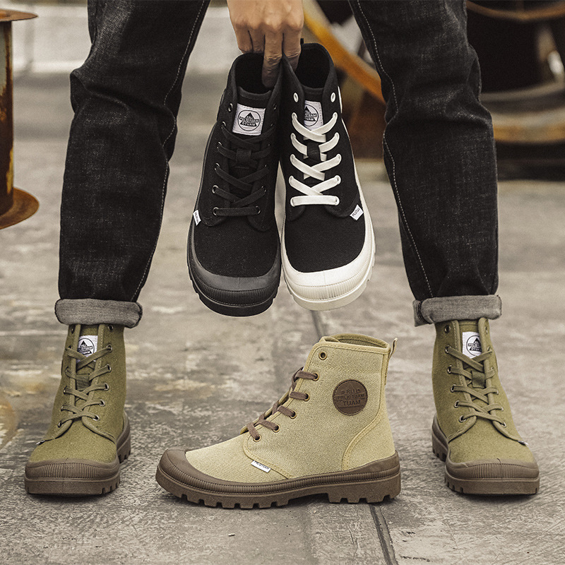 2023 New High Top Martin Boots Outdoor Jungle Mountaineering Wide Sole Big Toe Sports Men's and Women's Canvas Shoes
