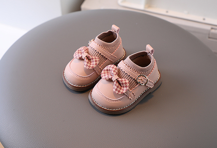 Girls Children Princess Shoes Baby Kids Elastic Slip on Sock Shoes Lightweight Breathable Soft Sole Non Slip First Walking Shoes
