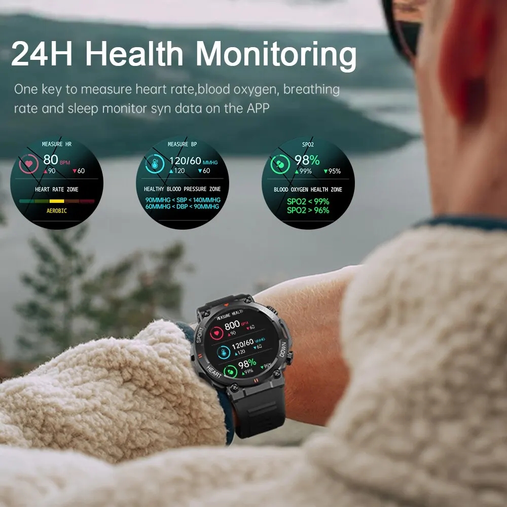 1.39 Inch HD Bluetooth Call Smart Watch Men Sports Fitness Tracker Heart Monitor 400mAh Smartwatch For XIAOMI Android IOS K56