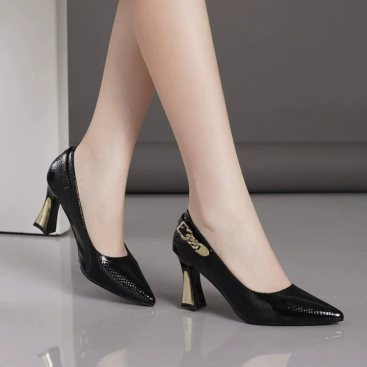 Basic Wine Snakeskin Leather Women Shoes Stiletto High Heels Pointy Toe Women Pumps Weddings Party Size 34-42 Shoes Woman