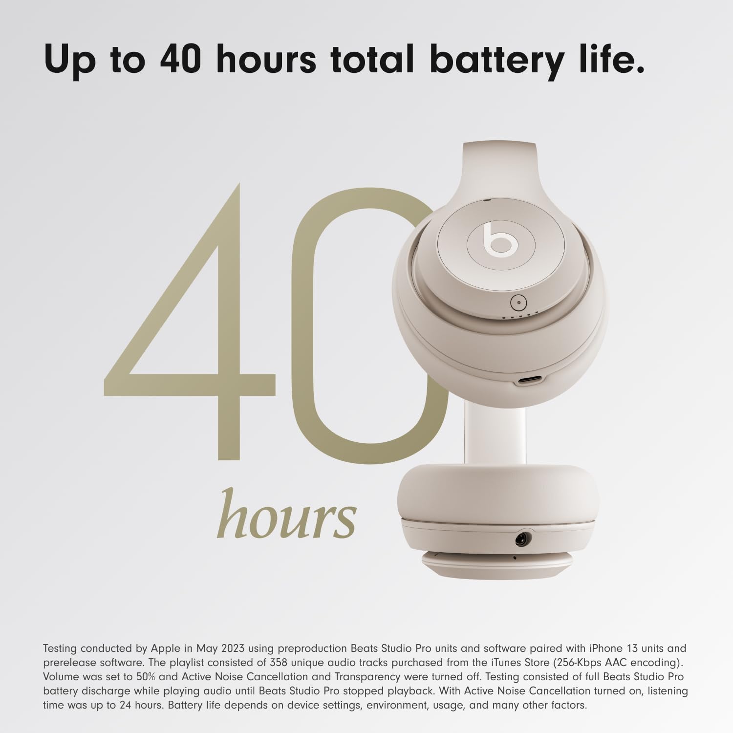 Beats Studio Pro Premium Wireless Over-Ear Headphones- Up to 40-Hour Battery Life, Active Noise Cancelling, Great for Travel & Commuting, USB-C Lossle