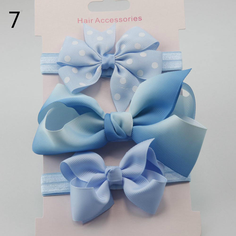 Children's Hair Accessories Bow Hair Three-piece Baby Headband Card Suit